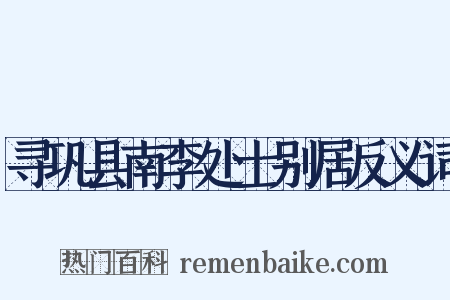 寻巩县南李处士别居反义词是什么意思的图片